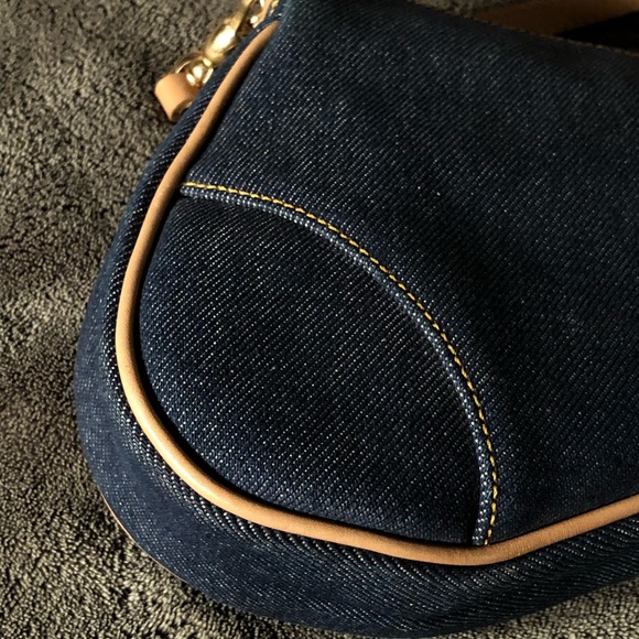 CHRISTIAN DIOR F/W 01 Mini Saddle Bag in Dark Blue Denim - Picture 5 of 10